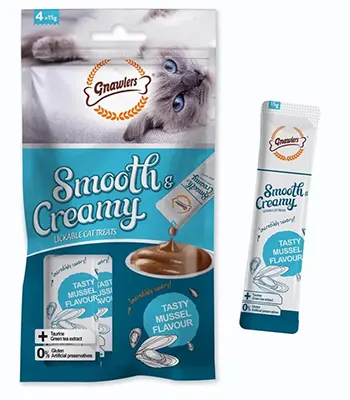 Gnawlers Smooth Creamy Treat with Mussels - Wet Treat - Adult Cat Treat